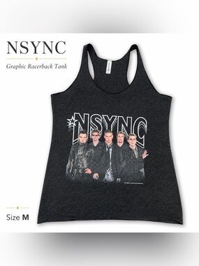 NSYNC Women’s Medium Graphic Racerback Tank Top 2019 Boy Band Y2K